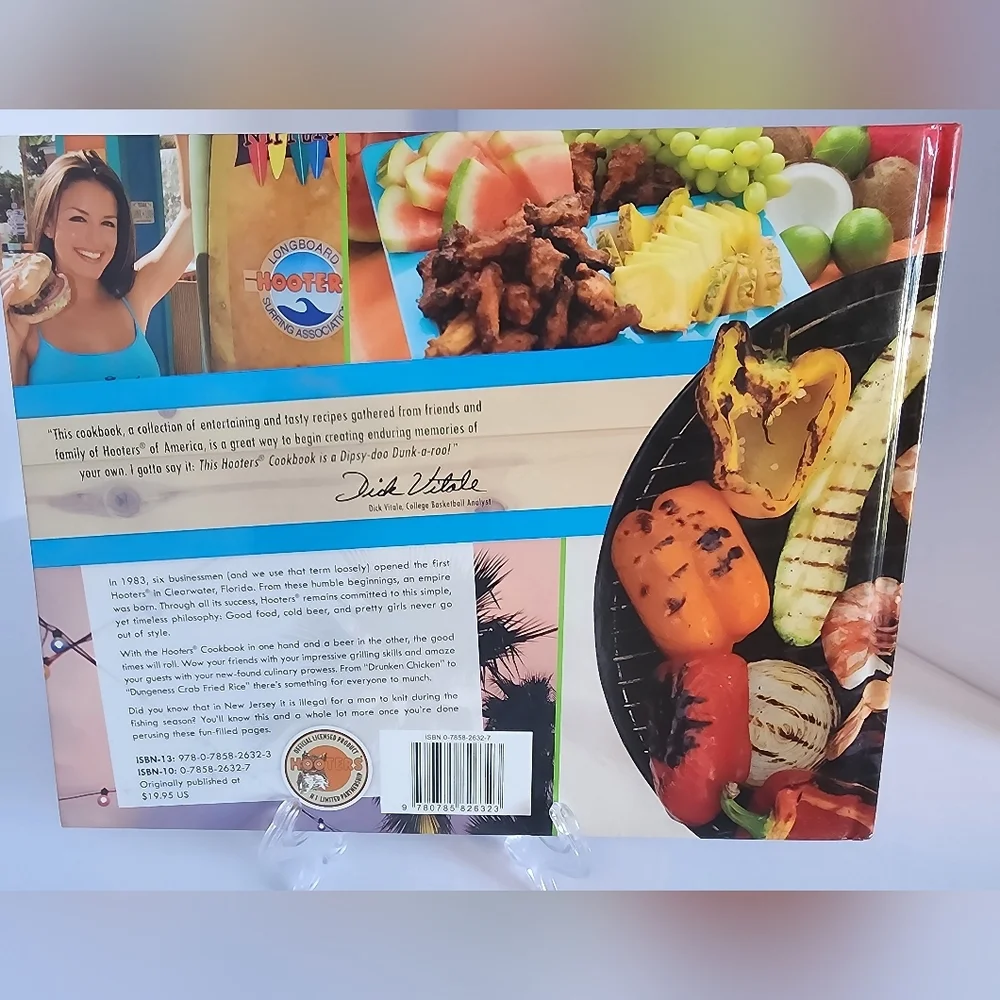 Hooters Cookbook with Orange and Blue Accents